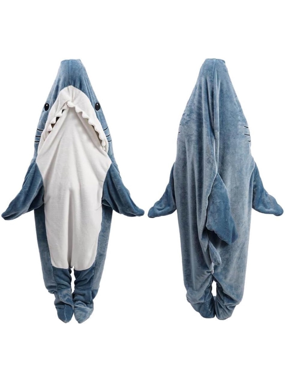 Shark Plush Onesie Costume in Blue and White